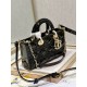 Dior Lady D-Joy Medium Bag In Black Patent Cannage Calfskin