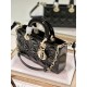 Dior Lady D-Joy Medium Bag In Black Patent Cannage Calfskin