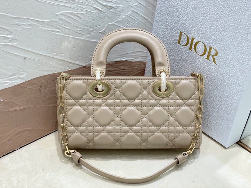 Dior Lady D-Joy Small Bag In Hazelnut Cannage Lambskin