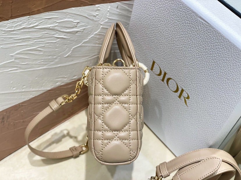 Dior Lady D-Joy Small Bag In Hazelnut Cannage Lambskin