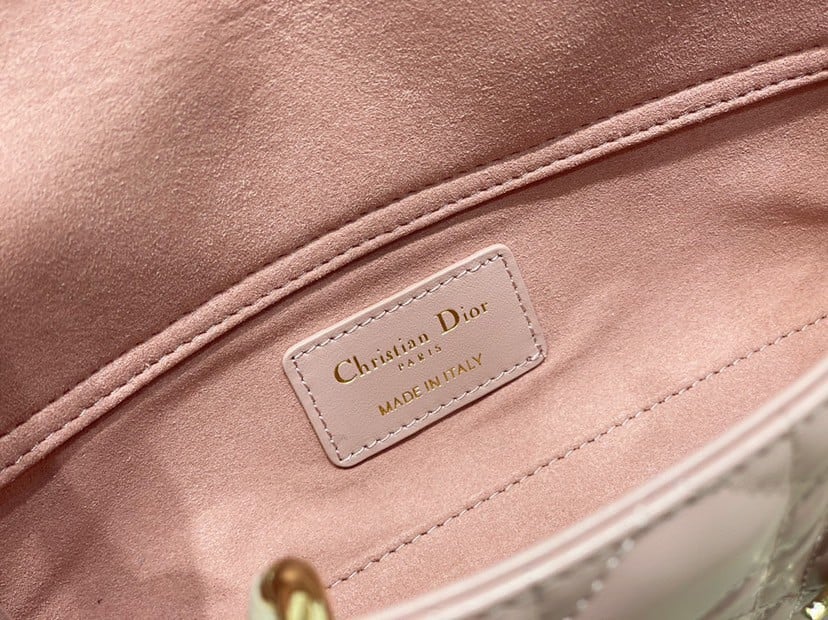 Dior Lady D-Joy Small Bag In Peony Pink Cannage Lambskin