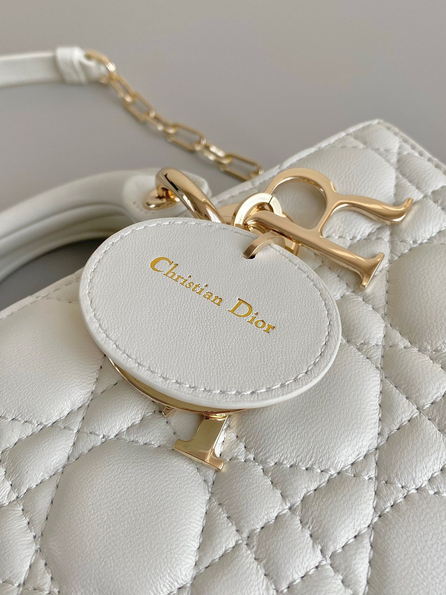 Dior Lady D-Joy Small Bag In White Cannage Lambskin