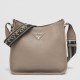 Prada Hobo Bag in Grey Grained Leather