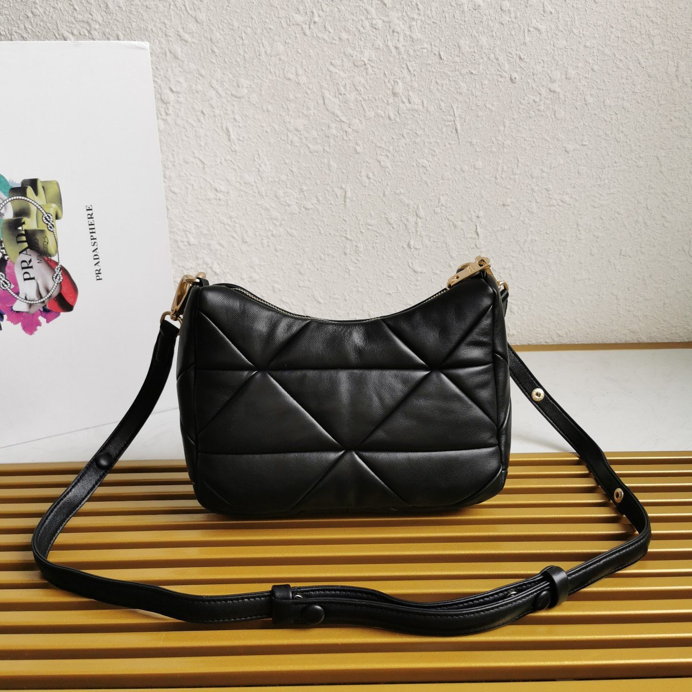 Prada System Patchwork Bag in Black Nappa Leather