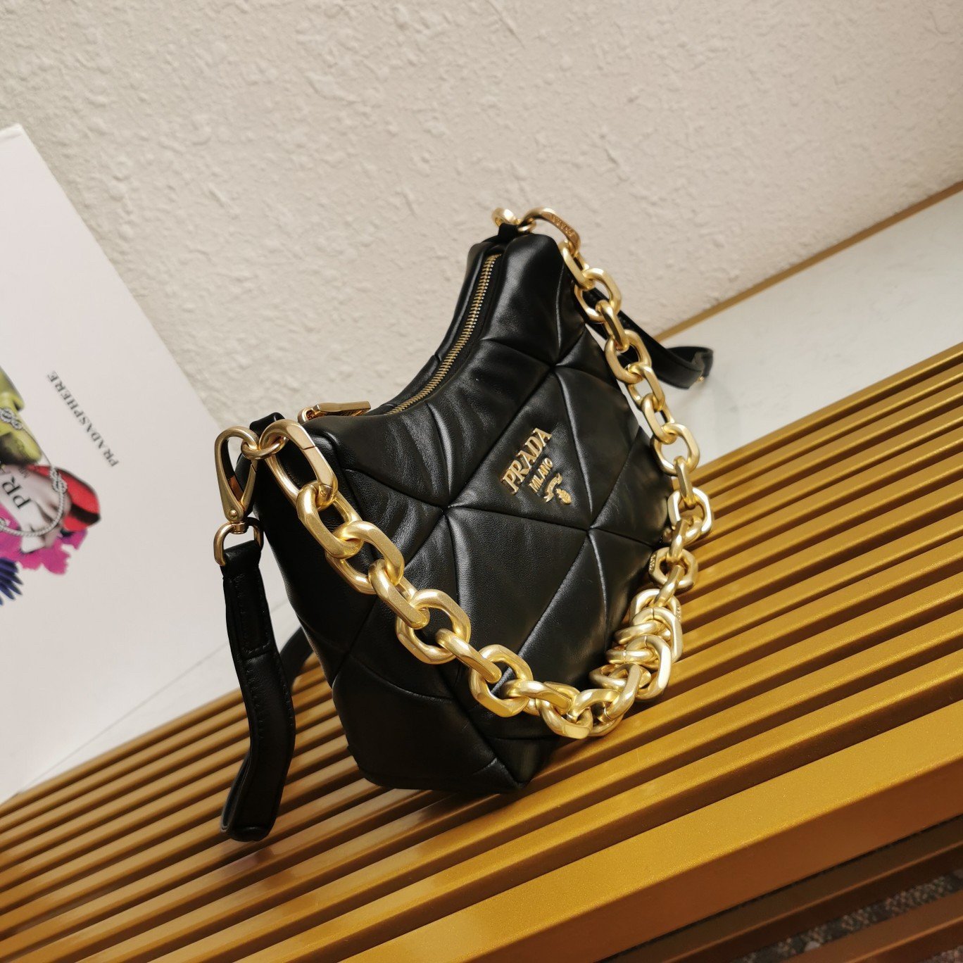 Prada System Patchwork Bag in Black Nappa Leather