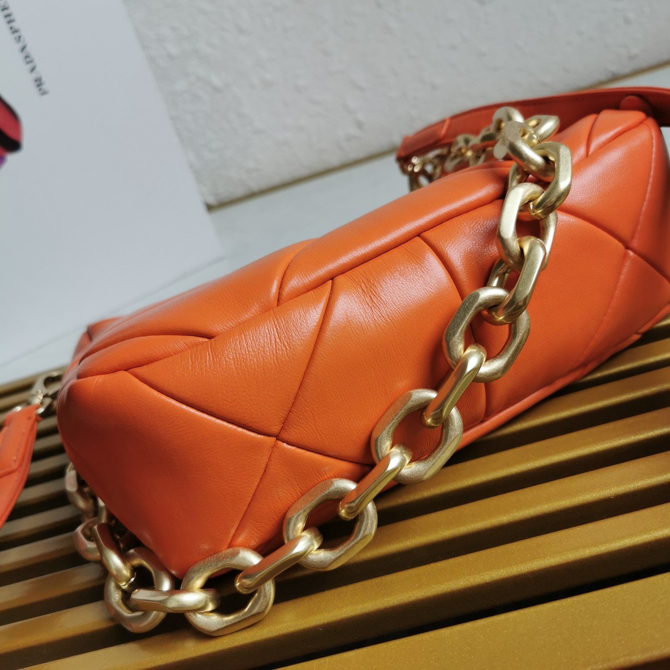 Prada System Patchwork Bag in Orange Nappa Leather