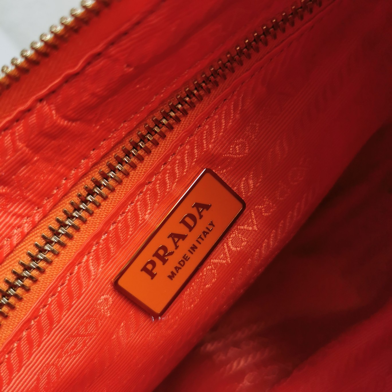 Prada System Patchwork Bag in Orange Nappa Leather