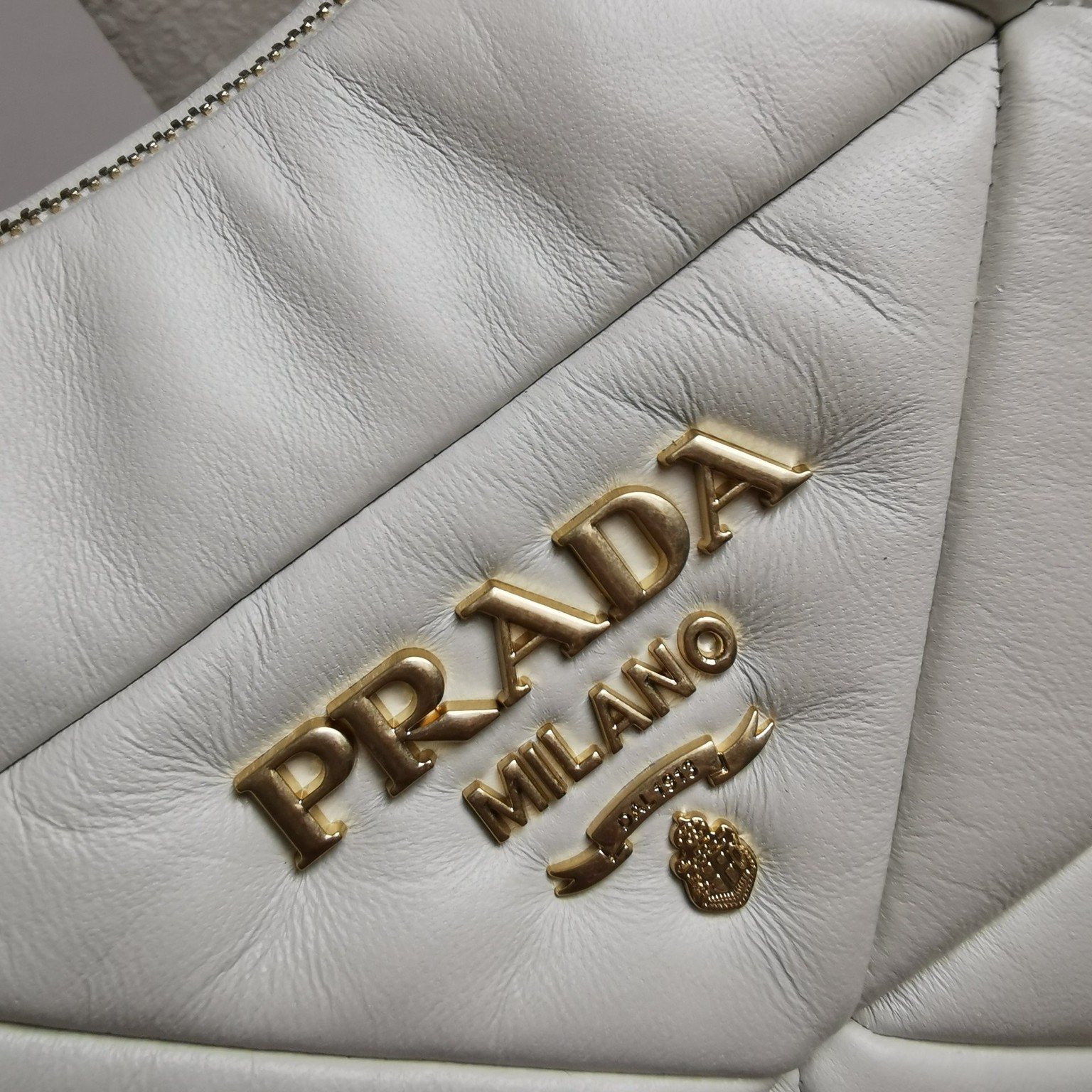 Prada System Patchwork Bag in White Nappa Leather