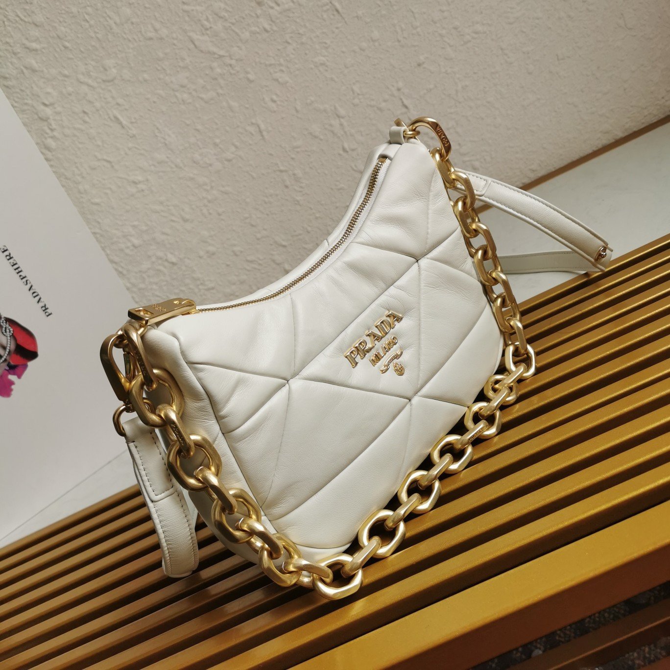 Prada System Patchwork Bag in White Nappa Leather