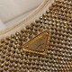 Prada Re-Edition 2005 Bag In Gold Satin with Crystal