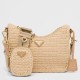 Prada Re-Edition 2005 Shoulder Bag In Beige Raffia