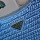 Prada Re-Edition 2005 Shoulder Bag In Blue Raffia