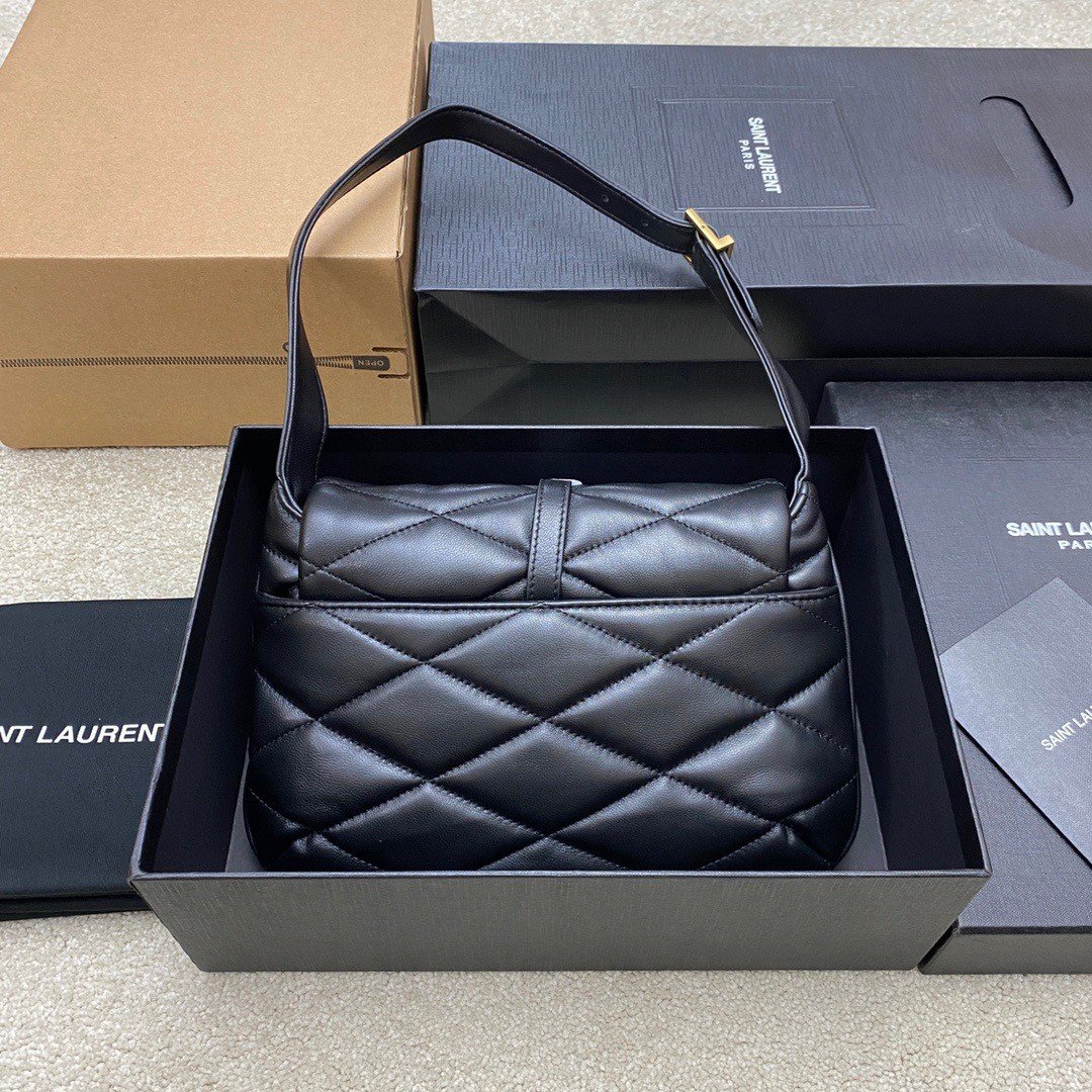 Saint Laurent Le 57 Hobo Bag in Black Quilted Lambskin