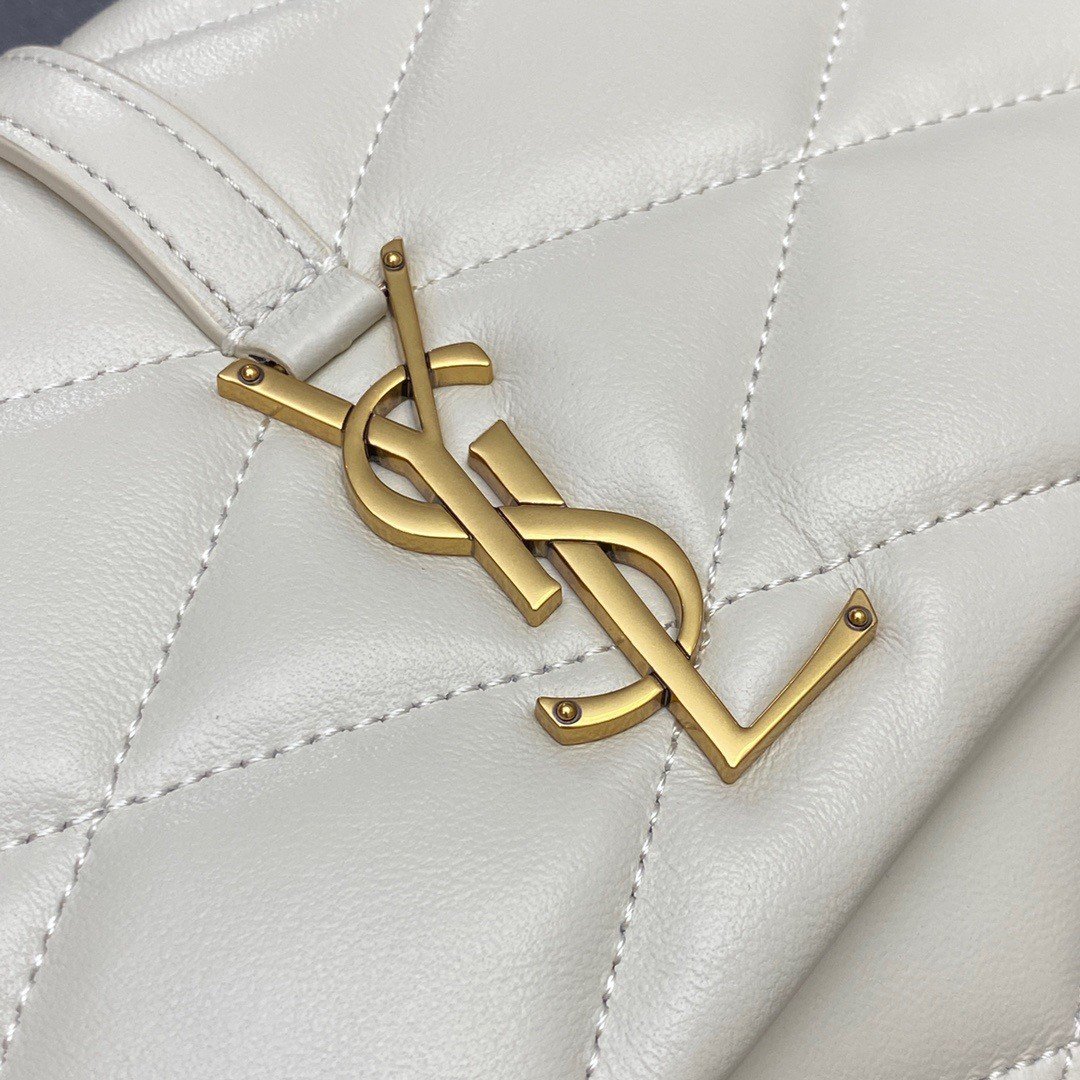 Saint Laurent Le 57 Hobo Bag in White Quilted Lambskin