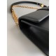 Dior 30 Montaigne East-West Bag with Chain in Black Calfskin