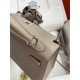 Hermes Kelly Sellier 28 Handmade Bag In Gris Asphalt Epsom Calfskin