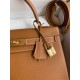 Hermes Kelly Sellier 28 Handmade Bag In Gold Epsom Calfskin