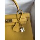 Hermes Kelly Sellier 28 Handmade Bag In Jaune Ambre Epsom Calfskin