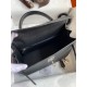 Hermes Kelly Sellier 28 Handmade Bag In Black Epsom Calfskin