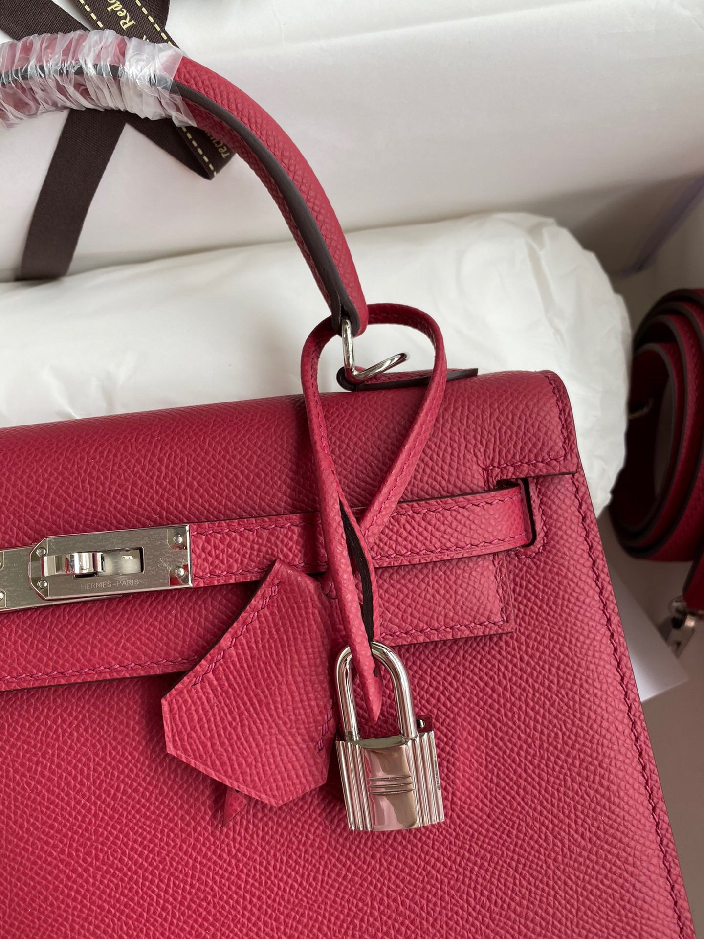 Hermes Kelly Sellier 28 Handmade Bag In Ruby Epsom Calfskin