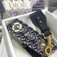 Dior Shoulder Strap in Blue Oblique Embroidery with Medallions