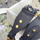 Dior Shoulder Strap in Blue Oblique Embroidery with Medallions