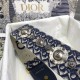 Dior Shoulder Strap in Blue Oblique Embroidery with Medallions