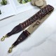 Dior Shoulder Strap in Bordeaux Oblique Embroidery with Medallions