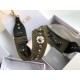 Dior Shoulder Strap in Green Camouflage Embroidery with Medallions