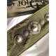 Dior Shoulder Strap in Green Camouflage Embroidery with Medallions