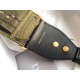 Dior Shoulder Strap in Green Camouflage Embroidery with Medallions