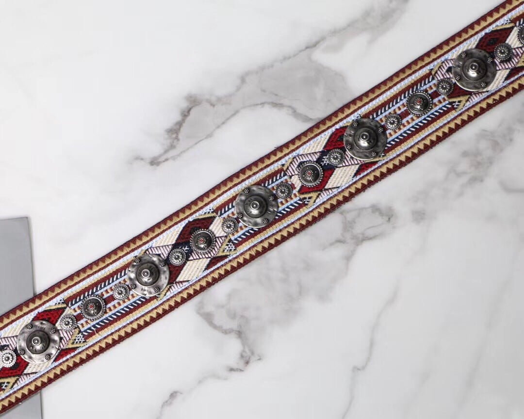 Dior Shoulder Strap in Multicolored Embroidery Canvas with Medallions