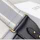 Dior Shoulder Strap in Grey Embroidery Canvas