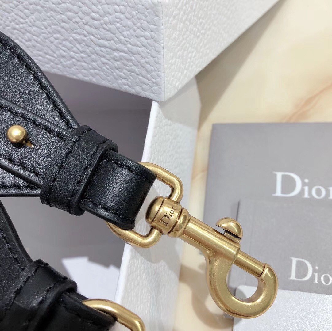 Dior Shoulder Strap in Grey Embroidery Canvas