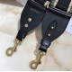 Dior Shoulder Strap in Black Embroidery Canvas