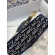 Dior Shoulder Strap in Blue Dior Oblique Embroidered Velvet