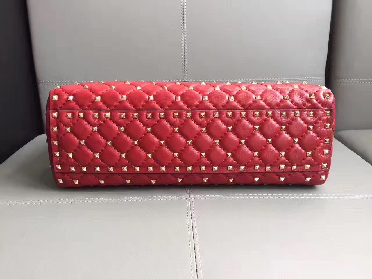 Valentino Red Rockstud Spike Tote Bag