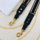 Dior Adjustable Shoulder Strap in Black Embroidery Canvas