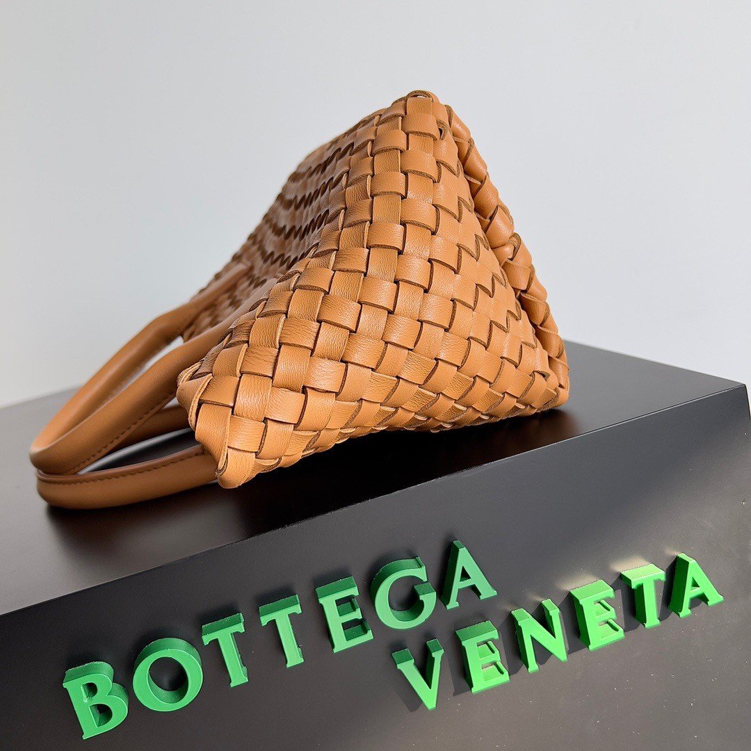 Bottega Veneta Cabat Mini Bag In Caramel Intrecciato Lambskin