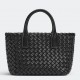 Bottega Veneta Cabat Mini Bag In Black Intrecciato Lambskin