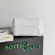 Bottega Veneta Cabat Mini Bag In White Intrecciato Lambskin