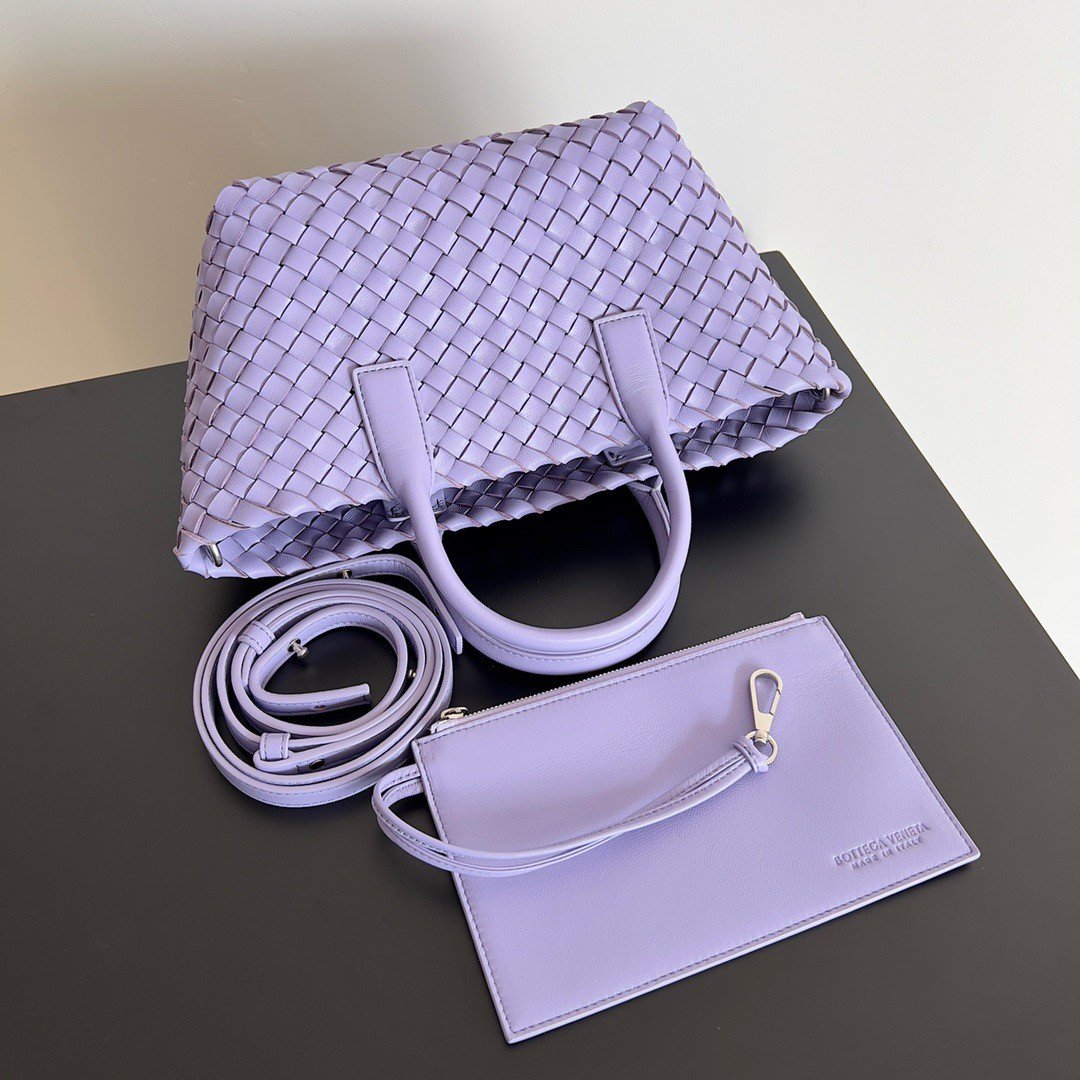 Bottega Veneta Cabat Mini Bag In Wisteria Intrecciato Lambskin