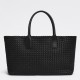 Bottega Veneta Cabat Medium Bag In Black Intrecciato Lambskin