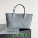 Bottega Veneta Cabat Medium Bag In Thunder Intrecciato Lambskin