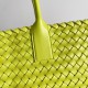 Bottega Veneta Cabat Large Bag In Acid Kiwi Intrecciato Lambskin