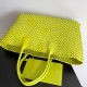 Bottega Veneta Cabat Large Bag In Acid Kiwi Intrecciato Lambskin