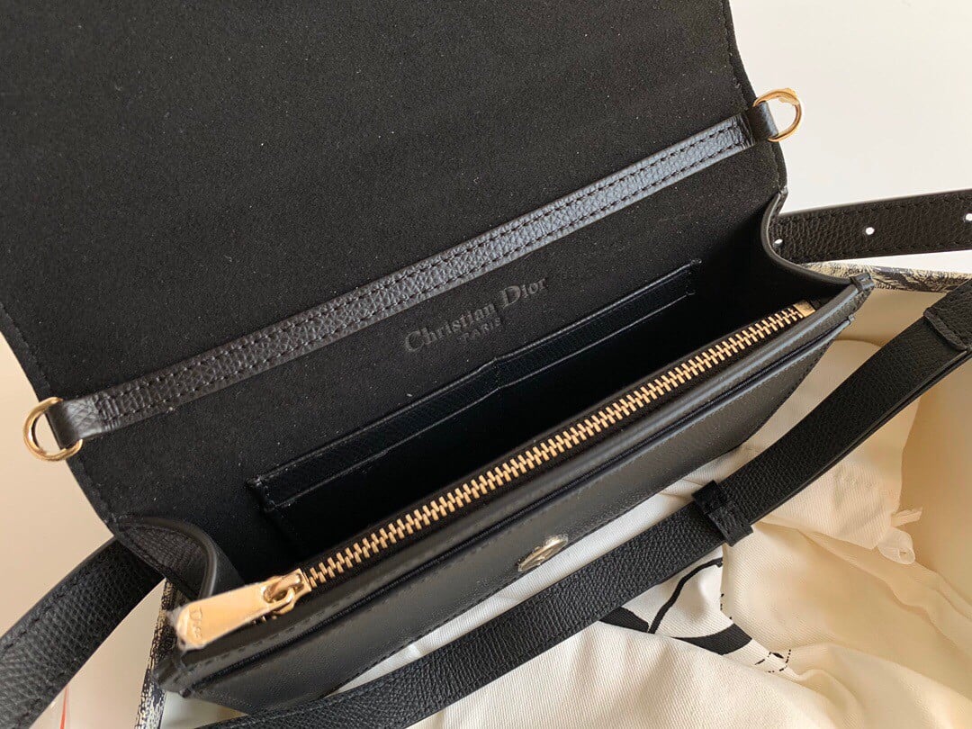 Dior 30 Montaigne 2 In 1 Belt Bag In Black Calfskin