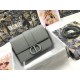 Dior 30 Montaigne Medium Bag In Grey Ultramatte Grained Calfskin