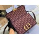 Dior 30 Montaigne Medium Bag In Bordeaux Dior Oblique Jacquard