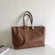 Valentino Rockstud Large Shopping Bag In Brown Leather